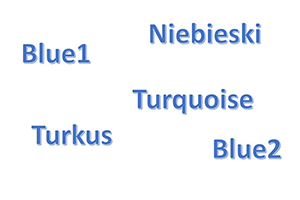 6. Blue1, blue2, turkus .....
